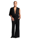 Sheema - One Sleeve Wide Leg Jumper - Black