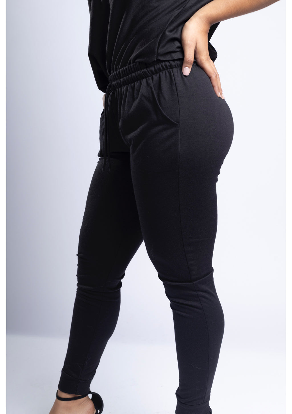 JESSICA - Drawstring Joggers - Black Noir