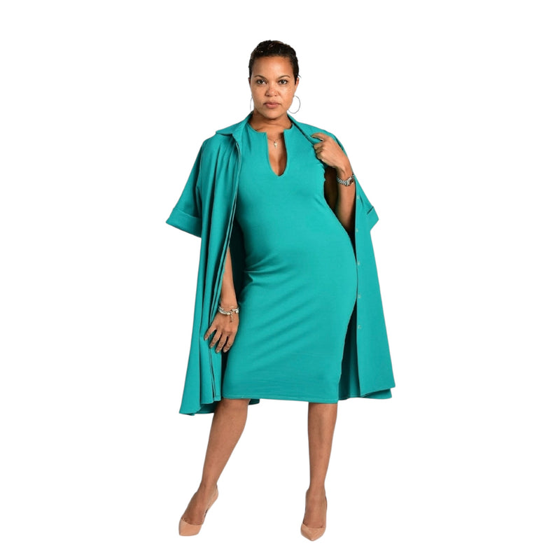 Tara - Emerald Signature V-Neck Dress - TN-9