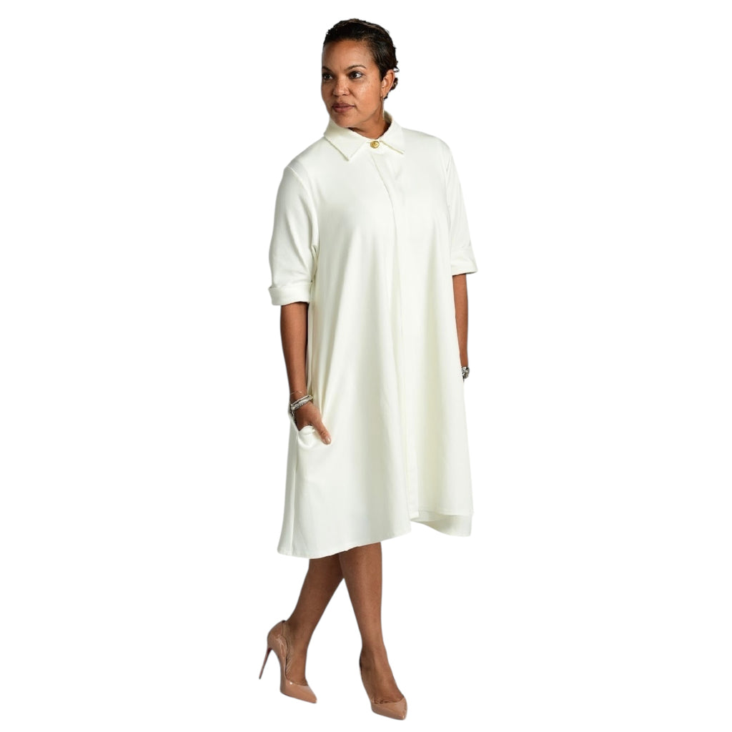 Charline - Cream Swing Dress Coat - TN-87