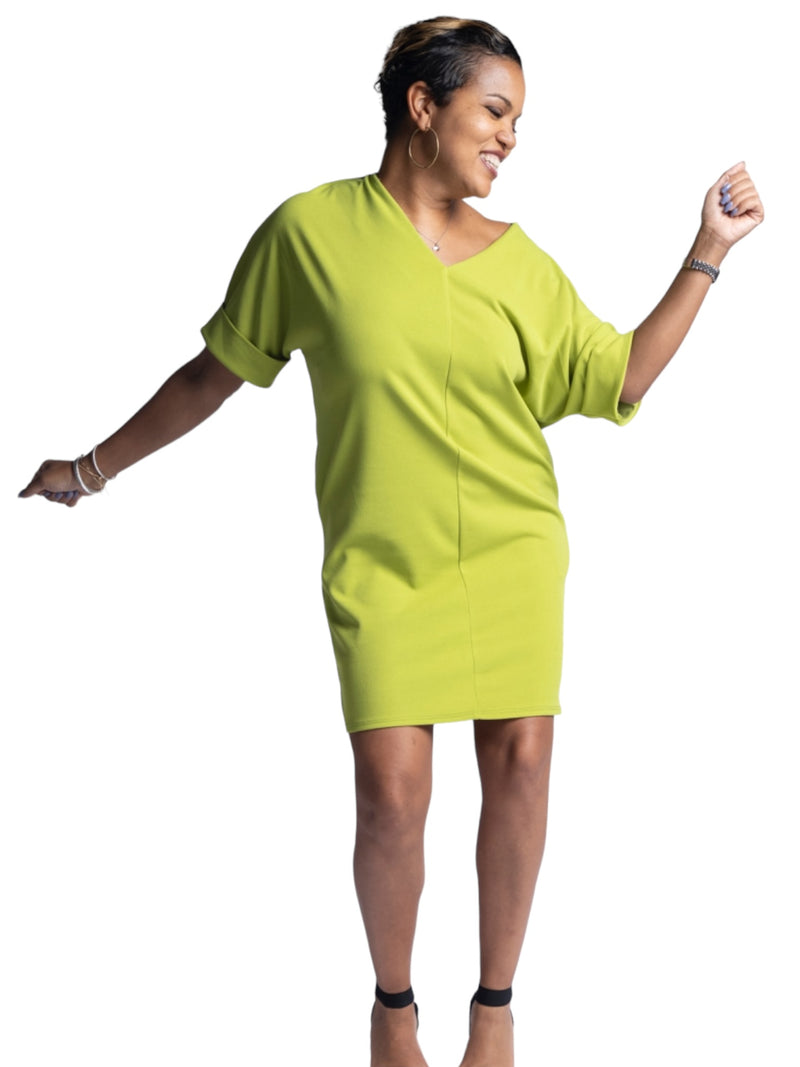 Brigitte - Pocket Dress - Lime Green