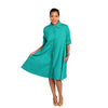 Charline - Emerald Green Swing Dress Coat - TN-87