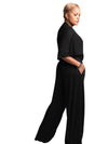 Sheema - One Sleeve Wide Leg Jumper - Black