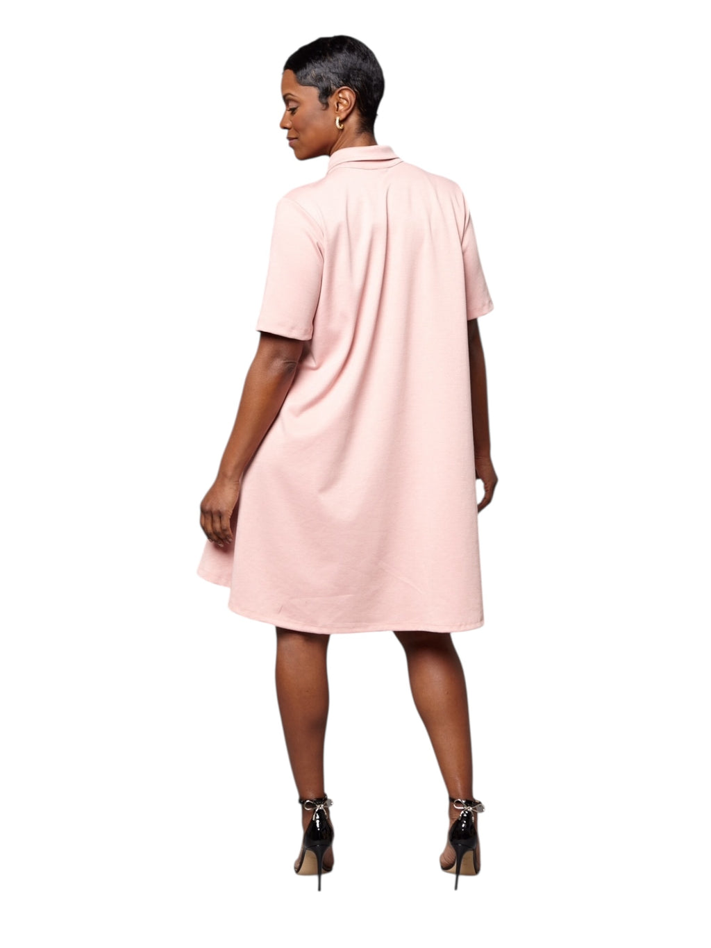 Charline - Blush Pink Swing Dress Coat - TN-87 - (Pre-Order)