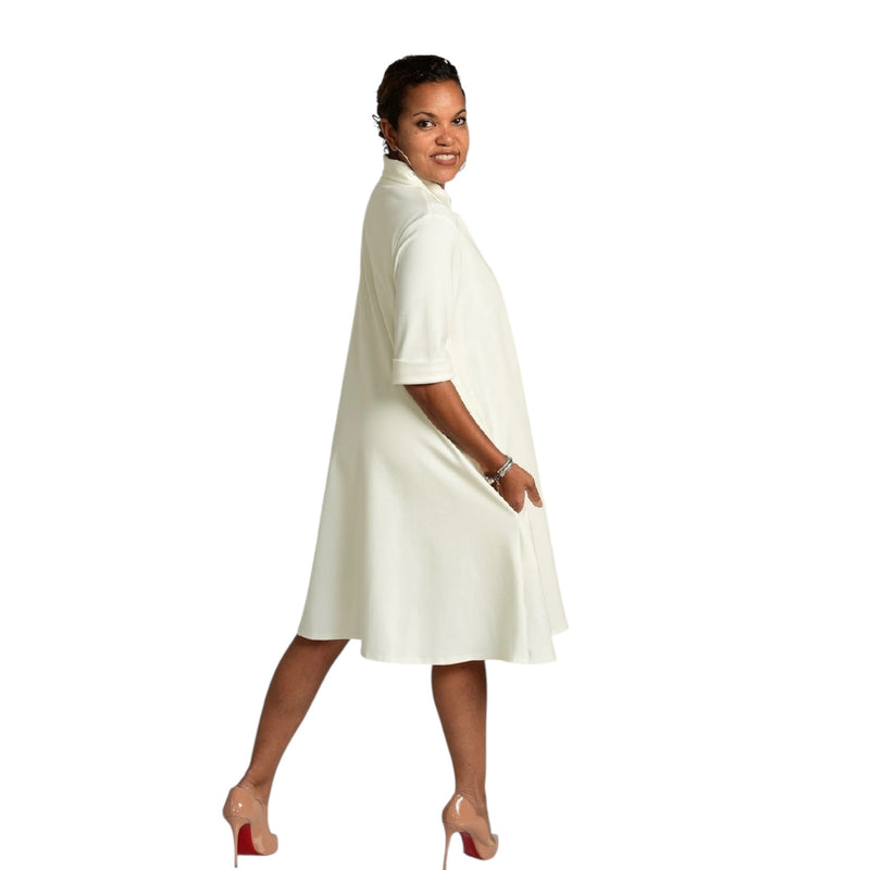 Charline - Cream Swing Dress Coat - TN-87