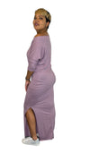 MYA - Long Fitted Dress - Lavender - S-016