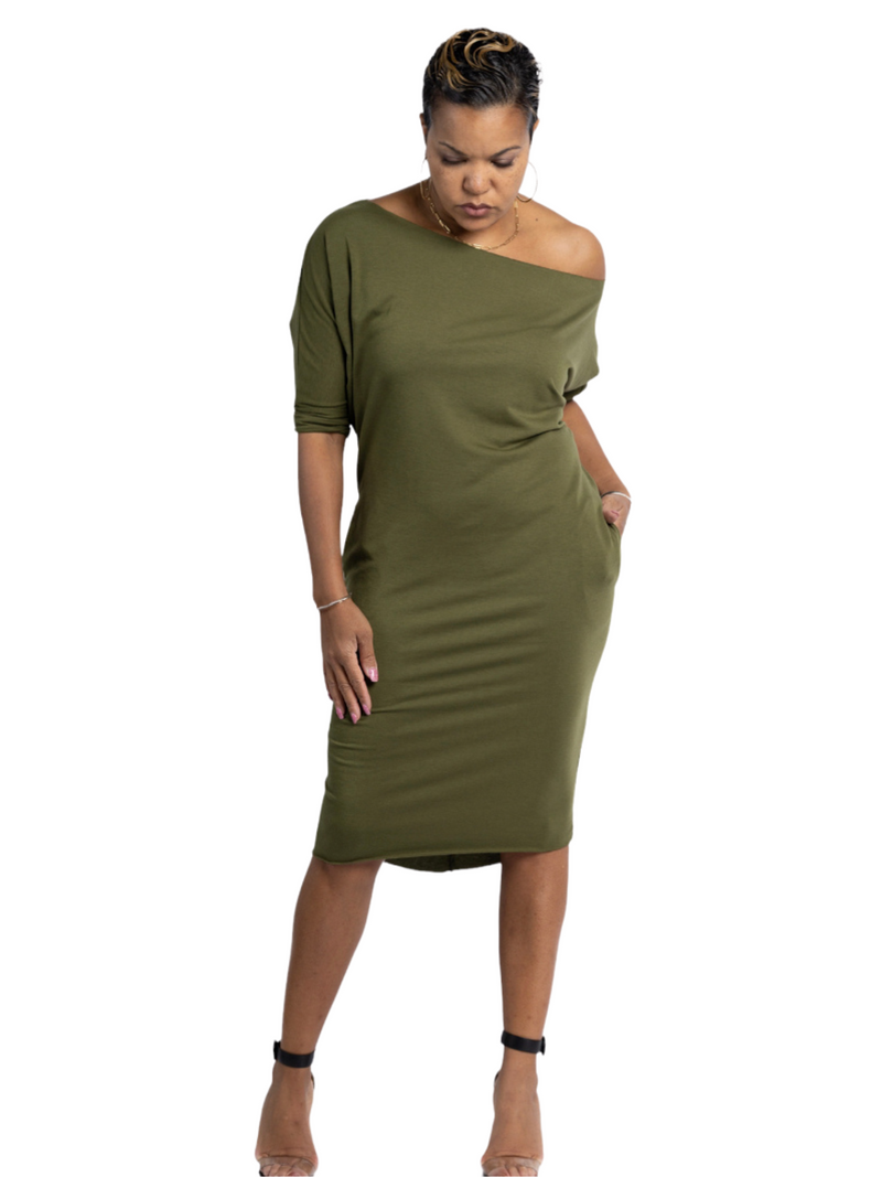 MJ Dress - Olive - S-022