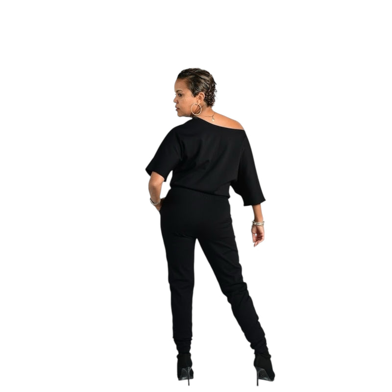 Miki - Black Short Sleeve Jumper - TN-58