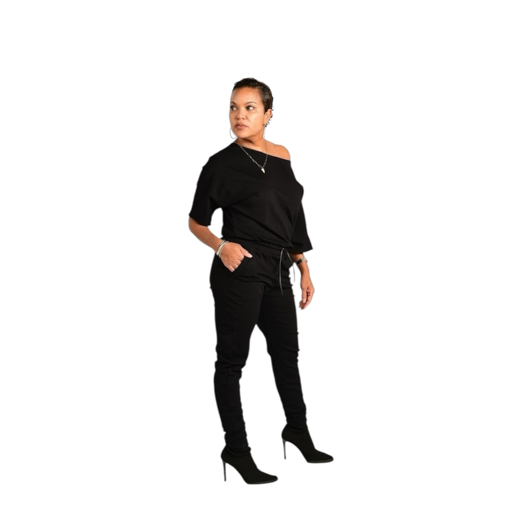 Miki - Black Short Sleeve Jumper - TN-58