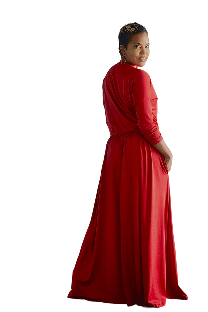 Carrie - Red Keyhole Dress