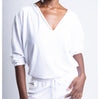 LINDSEY - Cut Neck Top - White Cloud