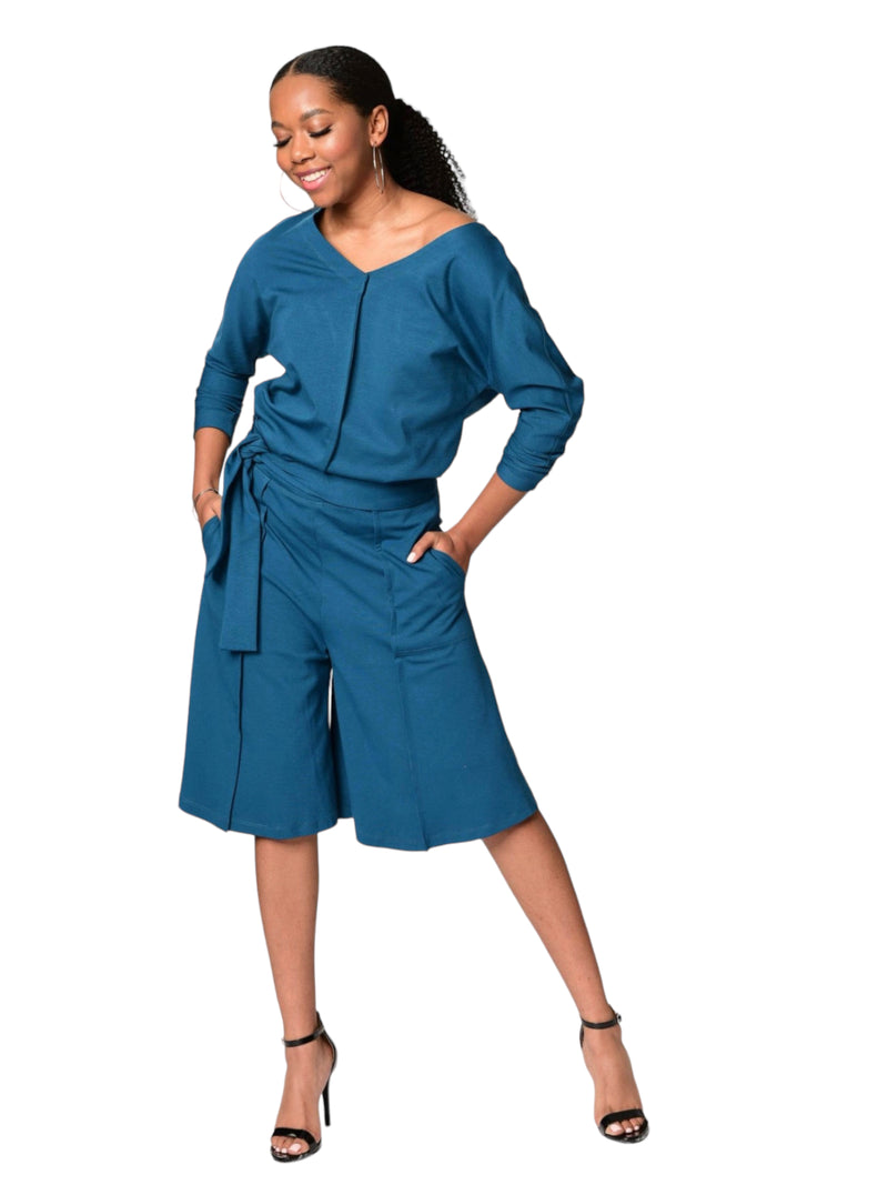 Kristian - Teal Double V Top - TN-128