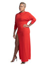 MILAN - Long Slit Dress - Red
