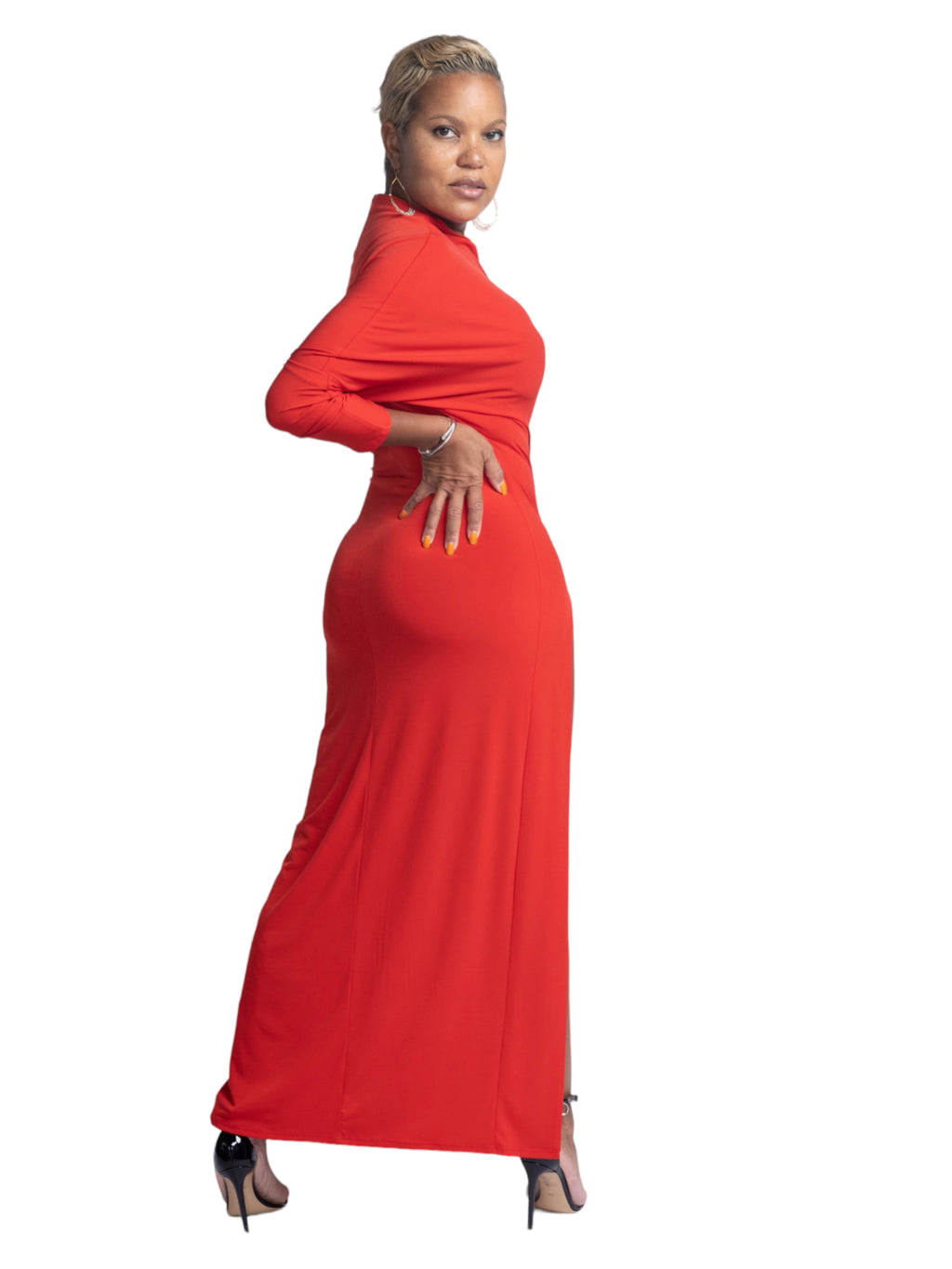 MILAN - Long Slit Dress - Red