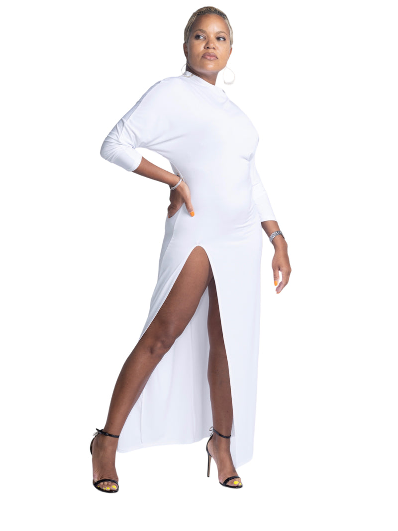 MILAN - Long Slit Dress - White